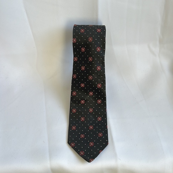 Vintage 70s Christian Dior Silk Tie - Blue with red - Picture 2 of 9
